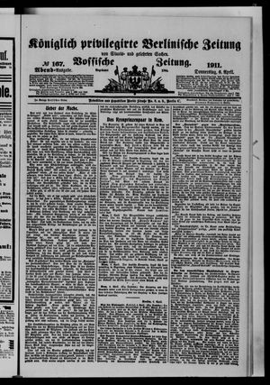 Königlich privilegirte Berlinische Zeitung von Staats- und gelehrten Sachen vom 06.04.1911
