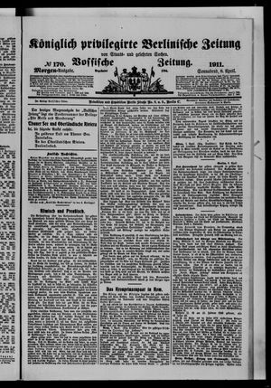 Königlich privilegirte Berlinische Zeitung von Staats- und gelehrten Sachen vom 08.04.1911