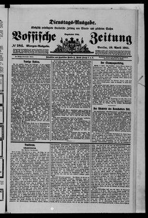 Königlich privilegirte Berlinische Zeitung von Staats- und gelehrten Sachen vom 17.04.1911