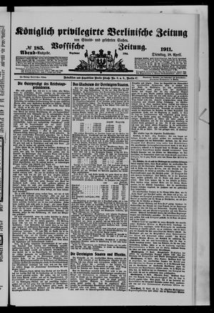 Königlich privilegirte Berlinische Zeitung von Staats- und gelehrten Sachen on Apr 18, 1911