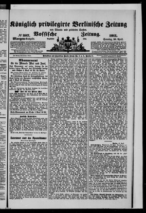 Königlich privilegirte Berlinische Zeitung von Staats- und gelehrten Sachen vom 30.04.1911