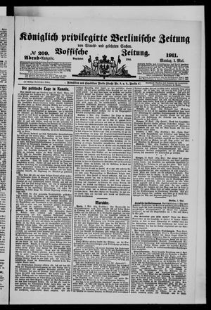 Königlich privilegirte Berlinische Zeitung von Staats- und gelehrten Sachen vom 01.05.1911