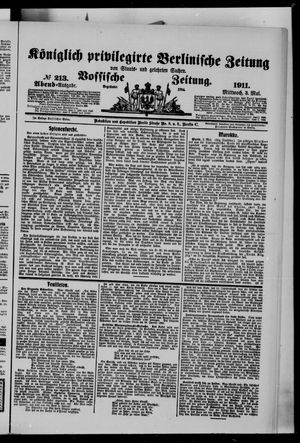 Königlich privilegirte Berlinische Zeitung von Staats- und gelehrten Sachen vom 03.05.1911