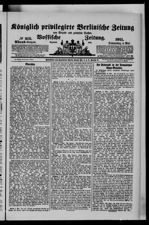 Königlich privilegirte Berlinische Zeitung von Staats- und gelehrten Sachen vom 04.05.1911