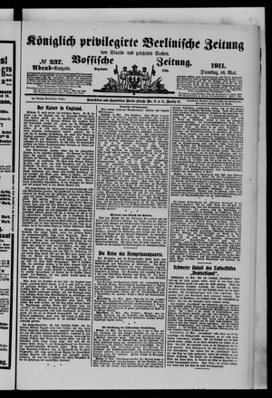 Königlich privilegirte Berlinische Zeitung von Staats- und gelehrten Sachen vom 16.05.1911