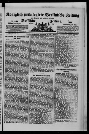 Königlich privilegirte Berlinische Zeitung von Staats- und gelehrten Sachen on May 18, 1911