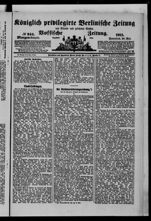 Königlich privilegirte Berlinische Zeitung von Staats- und gelehrten Sachen vom 20.05.1911