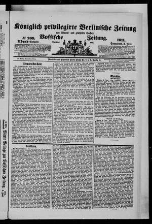 Königlich privilegirte Berlinische Zeitung von Staats- und gelehrten Sachen vom 03.06.1911