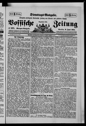 Königlich privilegirte Berlinische Zeitung von Staats- und gelehrten Sachen vom 06.06.1911
