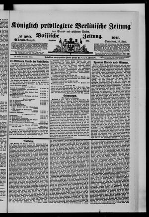 Königlich privilegirte Berlinische Zeitung von Staats- und gelehrten Sachen vom 10.06.1911