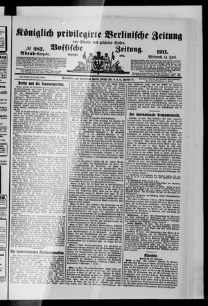 Königlich privilegirte Berlinische Zeitung von Staats- und gelehrten Sachen vom 14.06.1911
