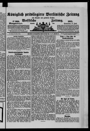 Königlich privilegirte Berlinische Zeitung von Staats- und gelehrten Sachen vom 17.06.1911