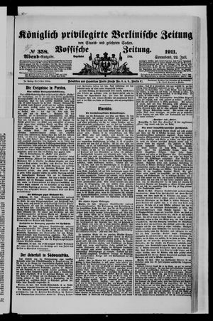 Königlich privilegirte Berlinische Zeitung von Staats- und gelehrten Sachen vom 22.07.1911