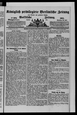 Königlich privilegirte Berlinische Zeitung von Staats- und gelehrten Sachen vom 30.07.1911