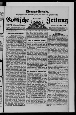 Königlich privilegirte Berlinische Zeitung von Staats- und gelehrten Sachen vom 31.07.1911