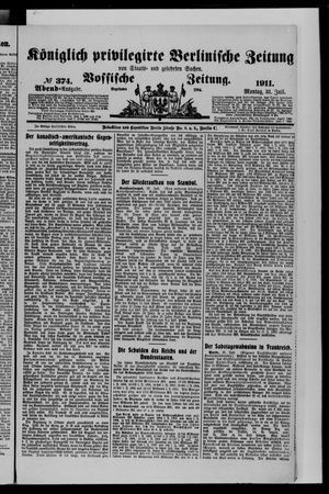 Königlich privilegirte Berlinische Zeitung von Staats- und gelehrten Sachen vom 31.07.1911