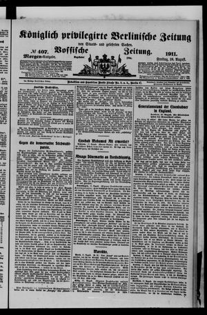 Königlich privilegirte Berlinische Zeitung von Staats- und gelehrten Sachen vom 18.08.1911