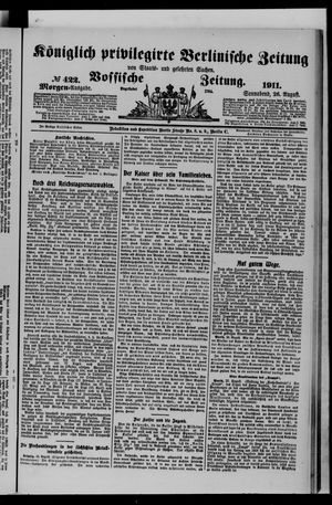 Königlich privilegirte Berlinische Zeitung von Staats- und gelehrten Sachen vom 26.08.1911