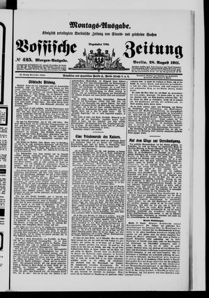 Königlich privilegirte Berlinische Zeitung von Staats- und gelehrten Sachen vom 28.08.1911