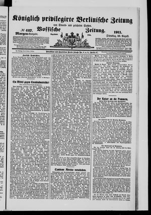 Königlich privilegirte Berlinische Zeitung von Staats- und gelehrten Sachen vom 29.08.1911