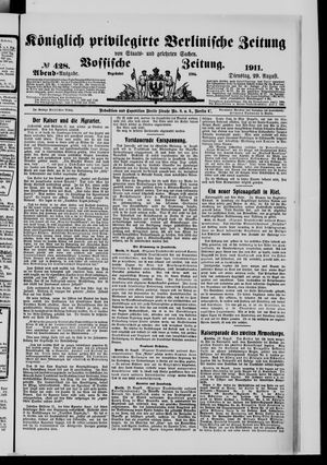 Königlich privilegirte Berlinische Zeitung von Staats- und gelehrten Sachen vom 29.08.1911