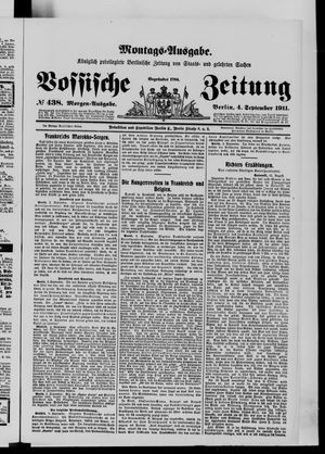 Königlich privilegirte Berlinische Zeitung von Staats- und gelehrten Sachen vom 04.09.1911