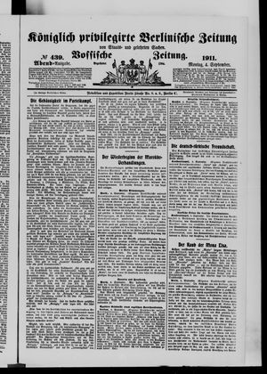Königlich privilegirte Berlinische Zeitung von Staats- und gelehrten Sachen vom 04.09.1911