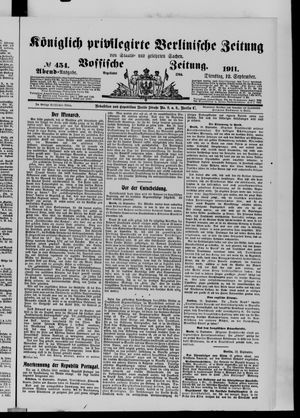 Königlich privilegirte Berlinische Zeitung von Staats- und gelehrten Sachen vom 12.09.1911