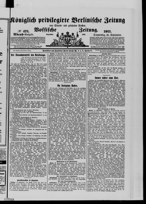 Königlich privilegirte Berlinische Zeitung von Staats- und gelehrten Sachen vom 21.09.1911