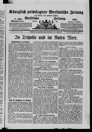 Königlich privilegirte Berlinische Zeitung von Staats- und gelehrten Sachen vom 06.10.1911