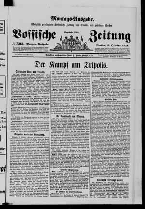 Königlich privilegirte Berlinische Zeitung von Staats- und gelehrten Sachen vom 09.10.1911