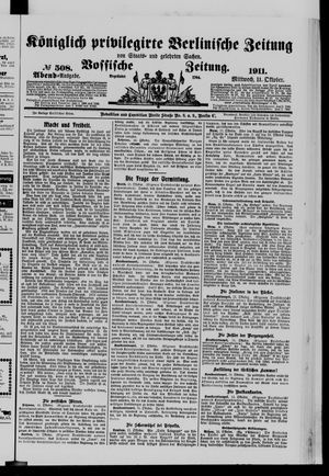 Königlich privilegirte Berlinische Zeitung von Staats- und gelehrten Sachen vom 11.10.1911