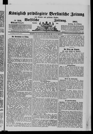 Königlich privilegirte Berlinische Zeitung von Staats- und gelehrten Sachen vom 13.10.1911