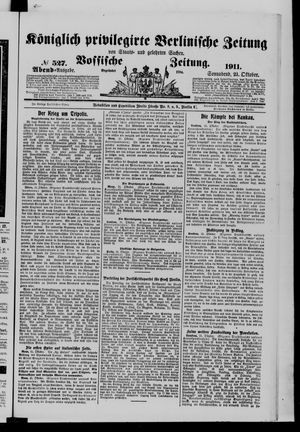 Königlich privilegirte Berlinische Zeitung von Staats- und gelehrten Sachen vom 21.10.1911