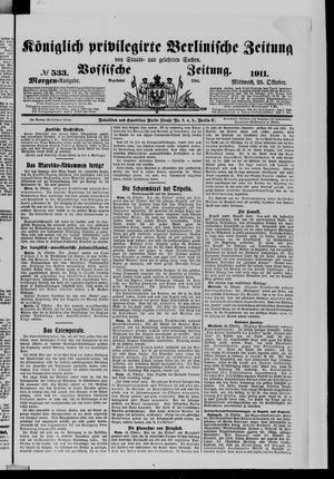 Königlich privilegirte Berlinische Zeitung von Staats- und gelehrten Sachen vom 25.10.1911