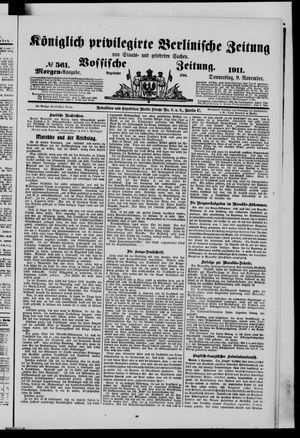 Königlich privilegirte Berlinische Zeitung von Staats- und gelehrten Sachen vom 09.11.1911