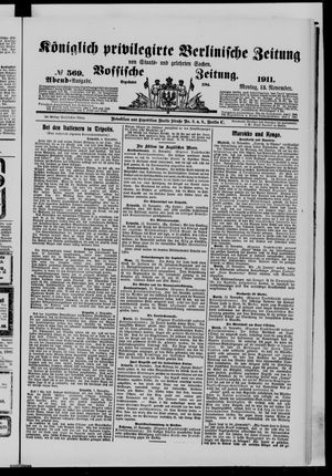 Königlich privilegirte Berlinische Zeitung von Staats- und gelehrten Sachen vom 13.11.1911