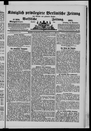 Königlich privilegirte Berlinische Zeitung von Staats- und gelehrten Sachen vom 14.11.1911