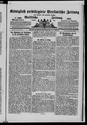 Königlich privilegirte Berlinische Zeitung von Staats- und gelehrten Sachen vom 25.11.1911