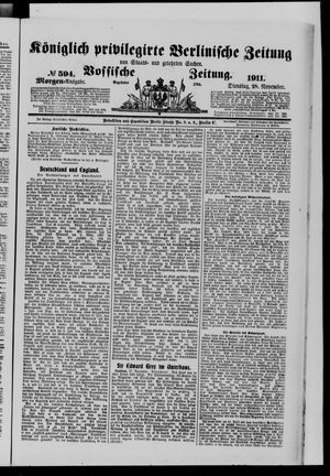 Königlich privilegirte Berlinische Zeitung von Staats- und gelehrten Sachen vom 28.11.1911