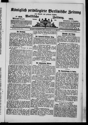 Königlich privilegirte Berlinische Zeitung von Staats- und gelehrten Sachen vom 09.12.1911