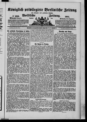 Königlich privilegirte Berlinische Zeitung von Staats- und gelehrten Sachen vom 13.12.1911