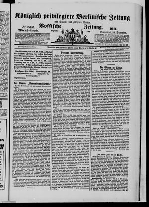 Königlich privilegirte Berlinische Zeitung von Staats- und gelehrten Sachen vom 23.12.1911