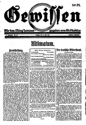 Gewissen vom 09.05.1921