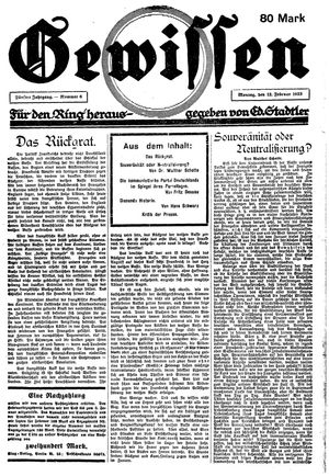 Gewissen vom 12.02.1923