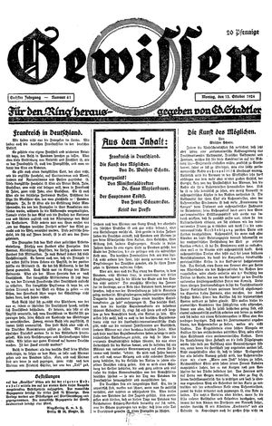 Gewissen vom 13.10.1924