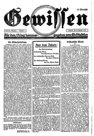 Gewissen vom 16.02.1925