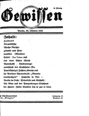 Gewissen vom 20.10.1928