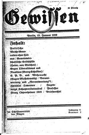 Gewissen vom 12.01.1929