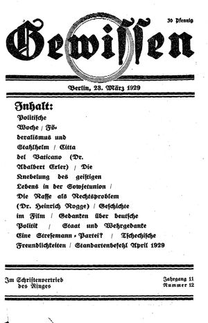 Gewissen vom 23.03.1929